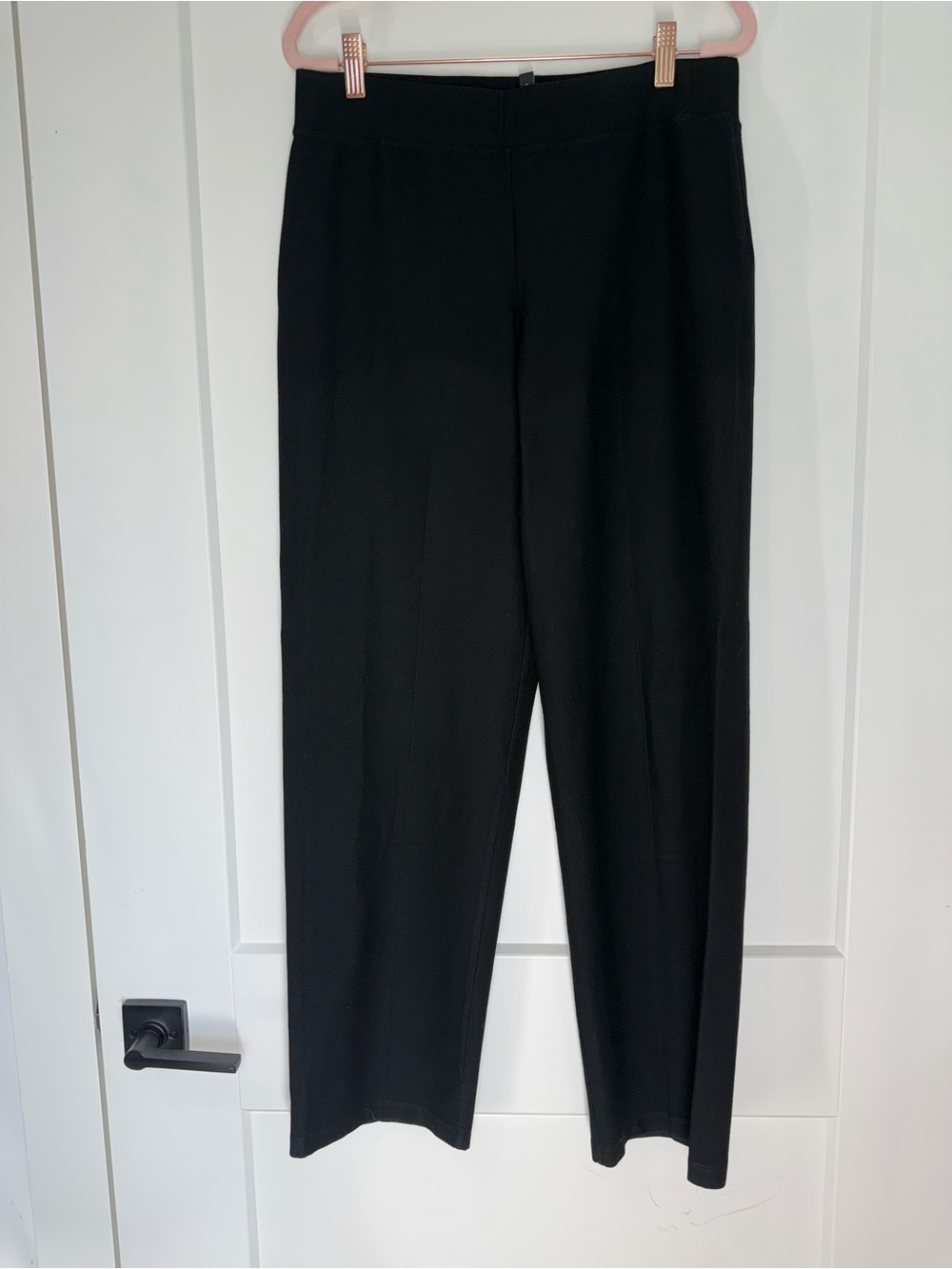 Eileen Fisher Black Pull-On Straight Leg Pants Women’s Medium Minimalist Career